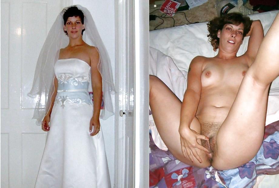 Real bride dressed undressed