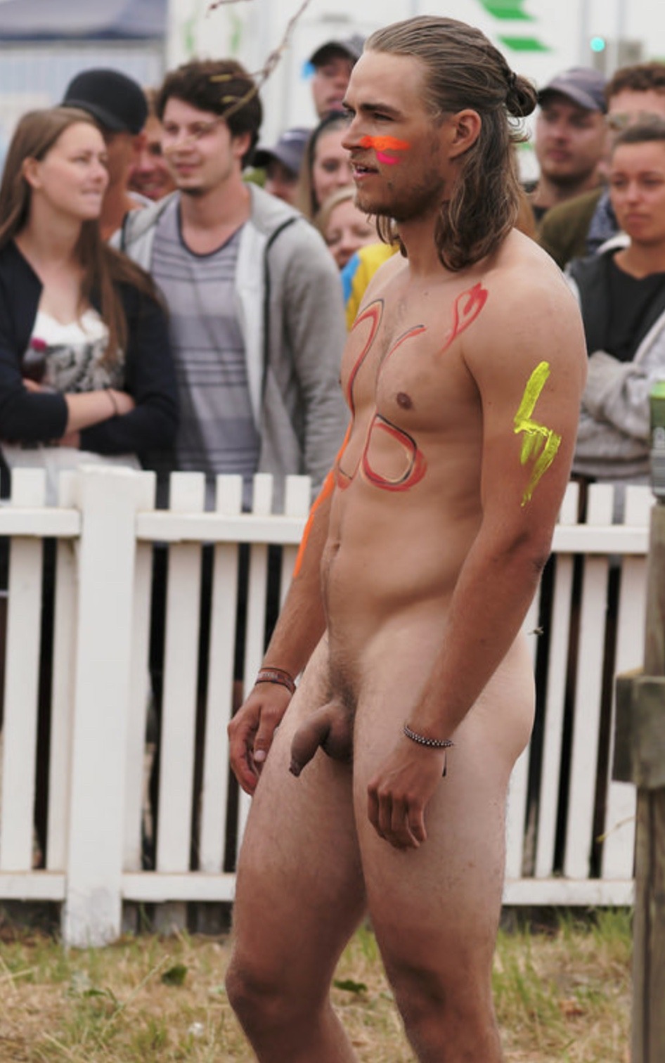 Naked men in public