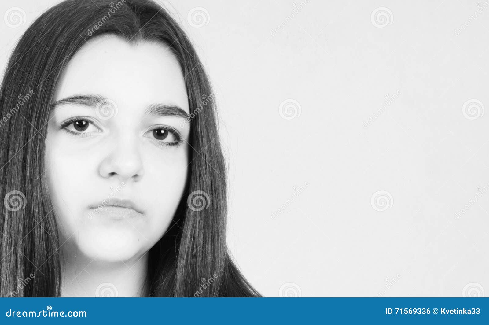 Innocent teen girl face