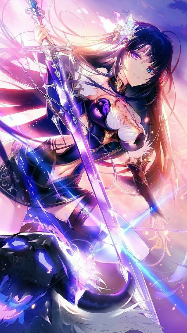 Sexy anime girl with sword