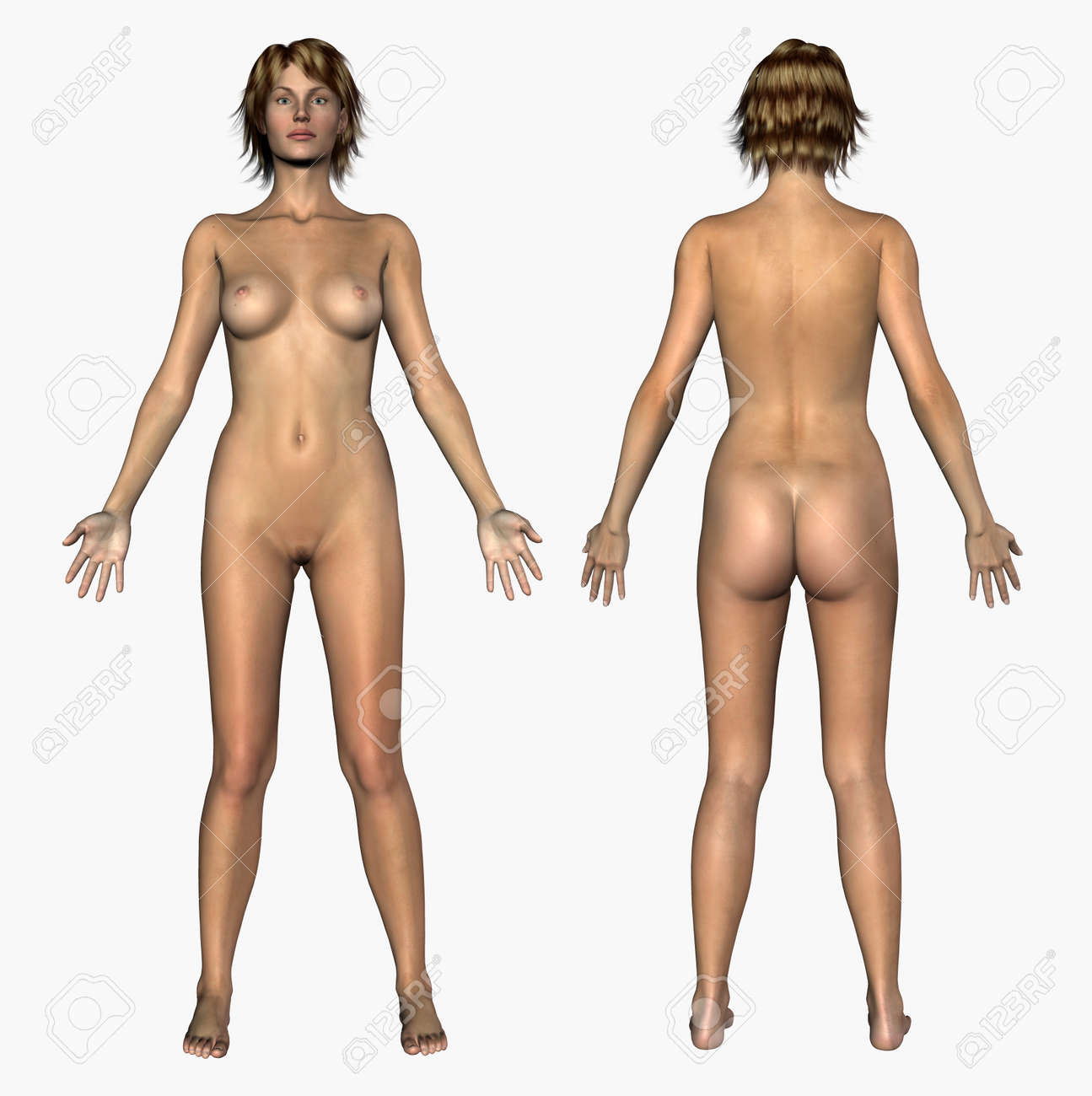 Girl front and back nude