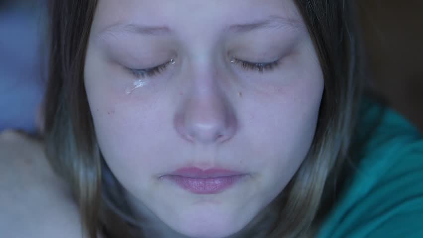Teen facial crying girl