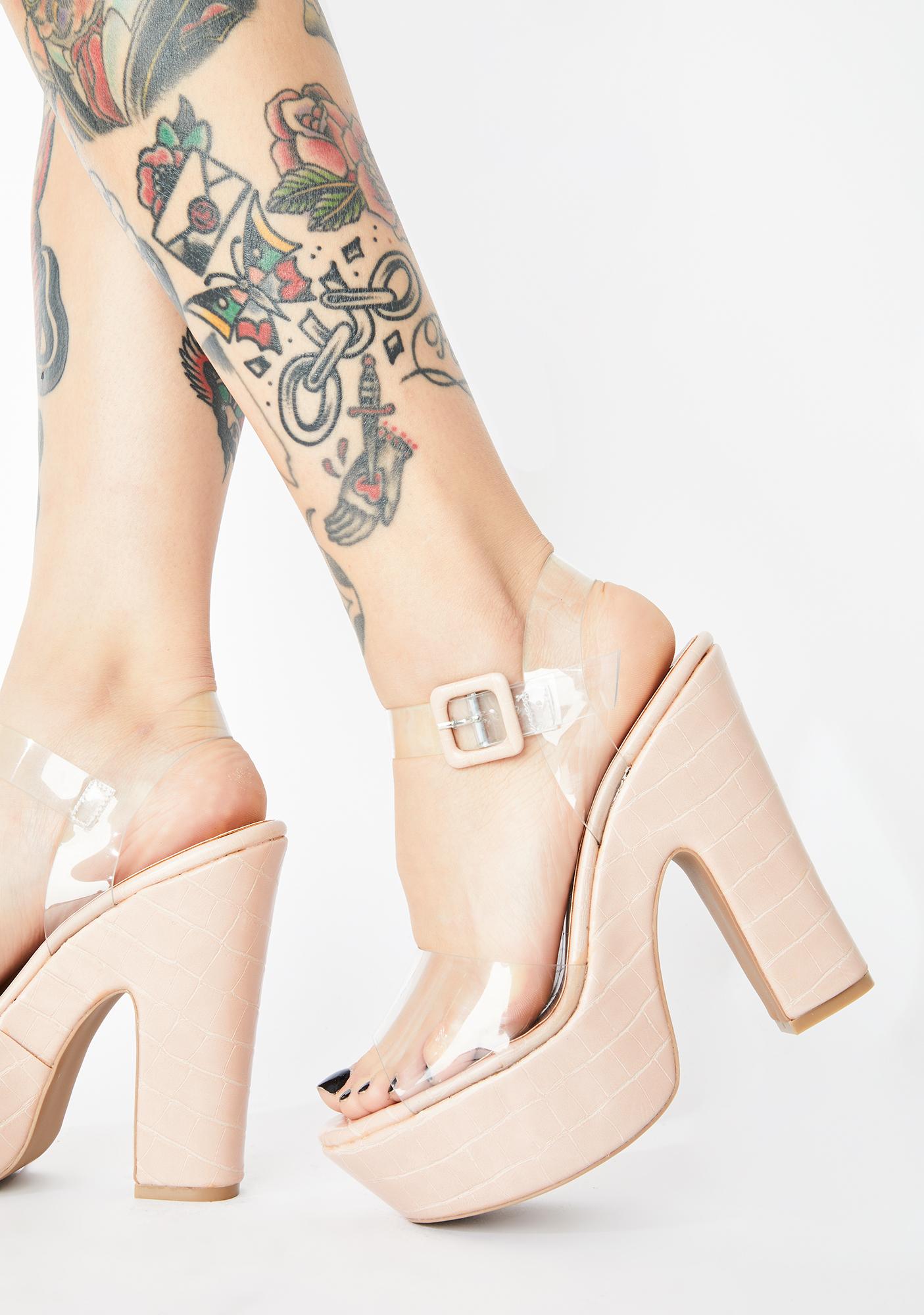 Nude babe high heels