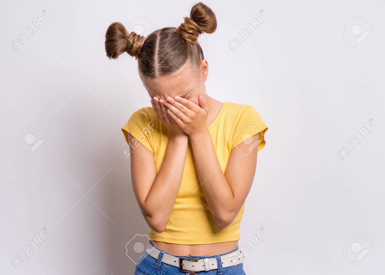 Teen facial crying girl