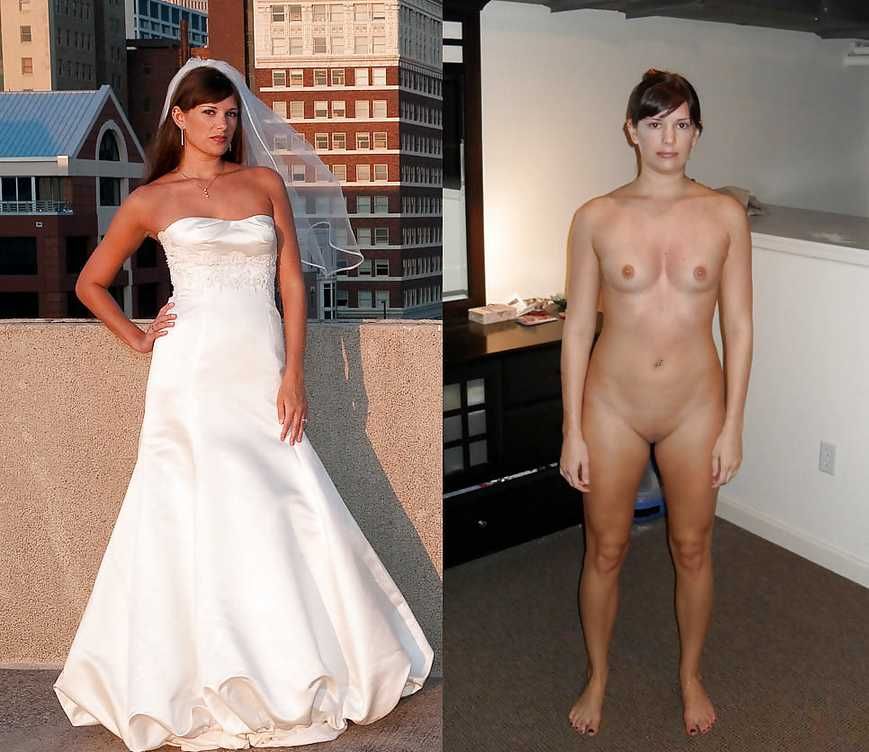 Real bride dressed undressed
