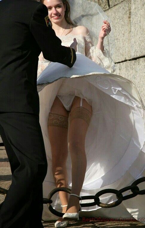 Bride wedding upskirt panties pantyhose