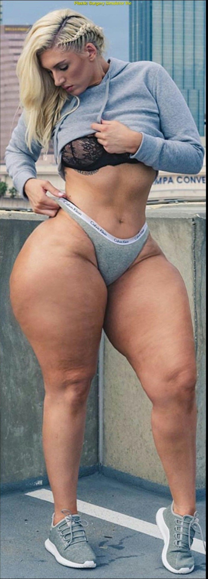 Booty thick ass big black naked thighs