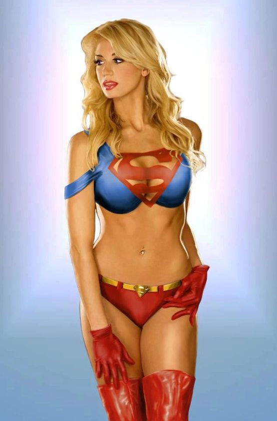 Sexy body paint cosplay supergirl hot