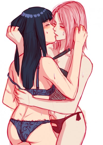 Hinata and sakura lesbian kiss