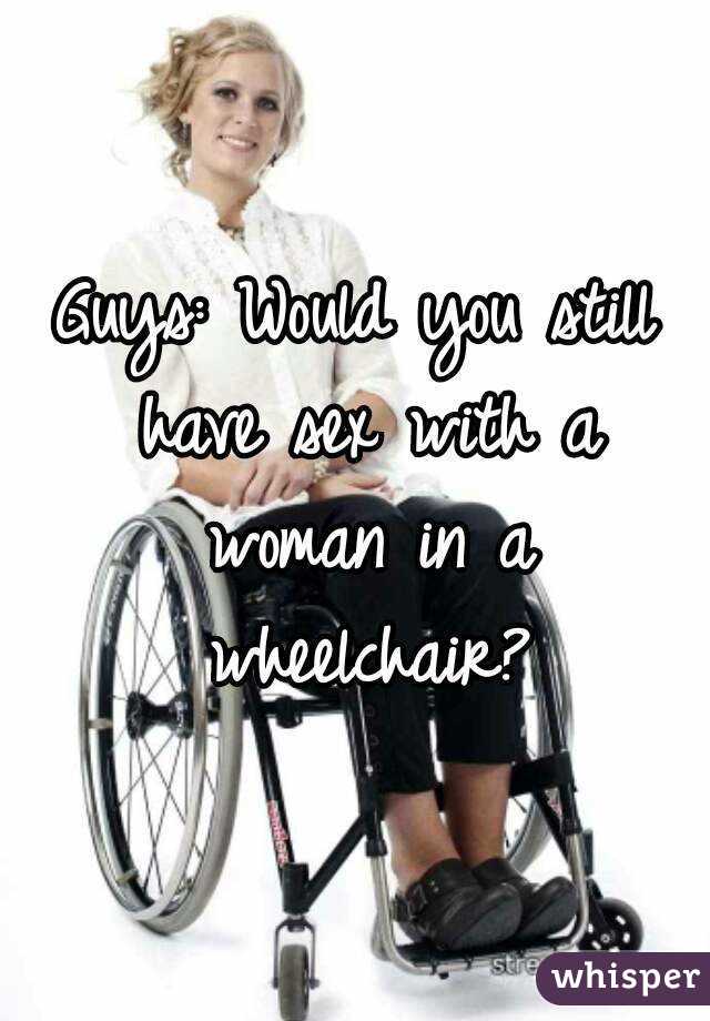 Wheelchair woman having sex