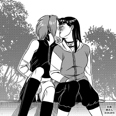 Hinata and sakura lesbian kiss