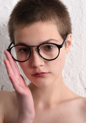 Naked nerd girl glasses