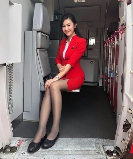 Flight attendants wearing pantyhose