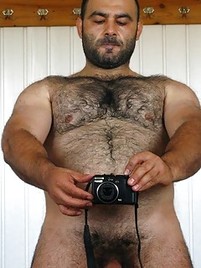 Naked hairy bear uncle ass