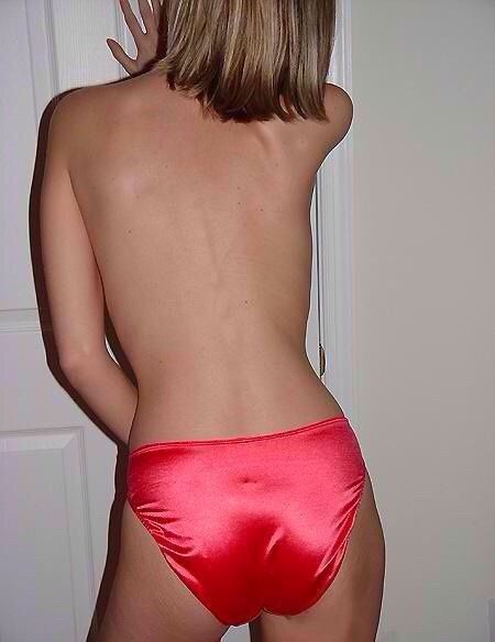 Red hot satin panties