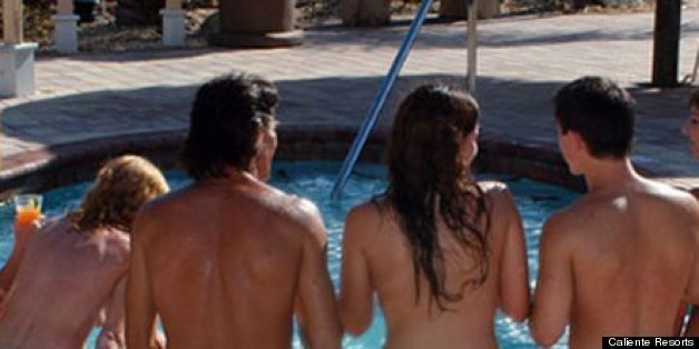 Naked couples at nudist resort