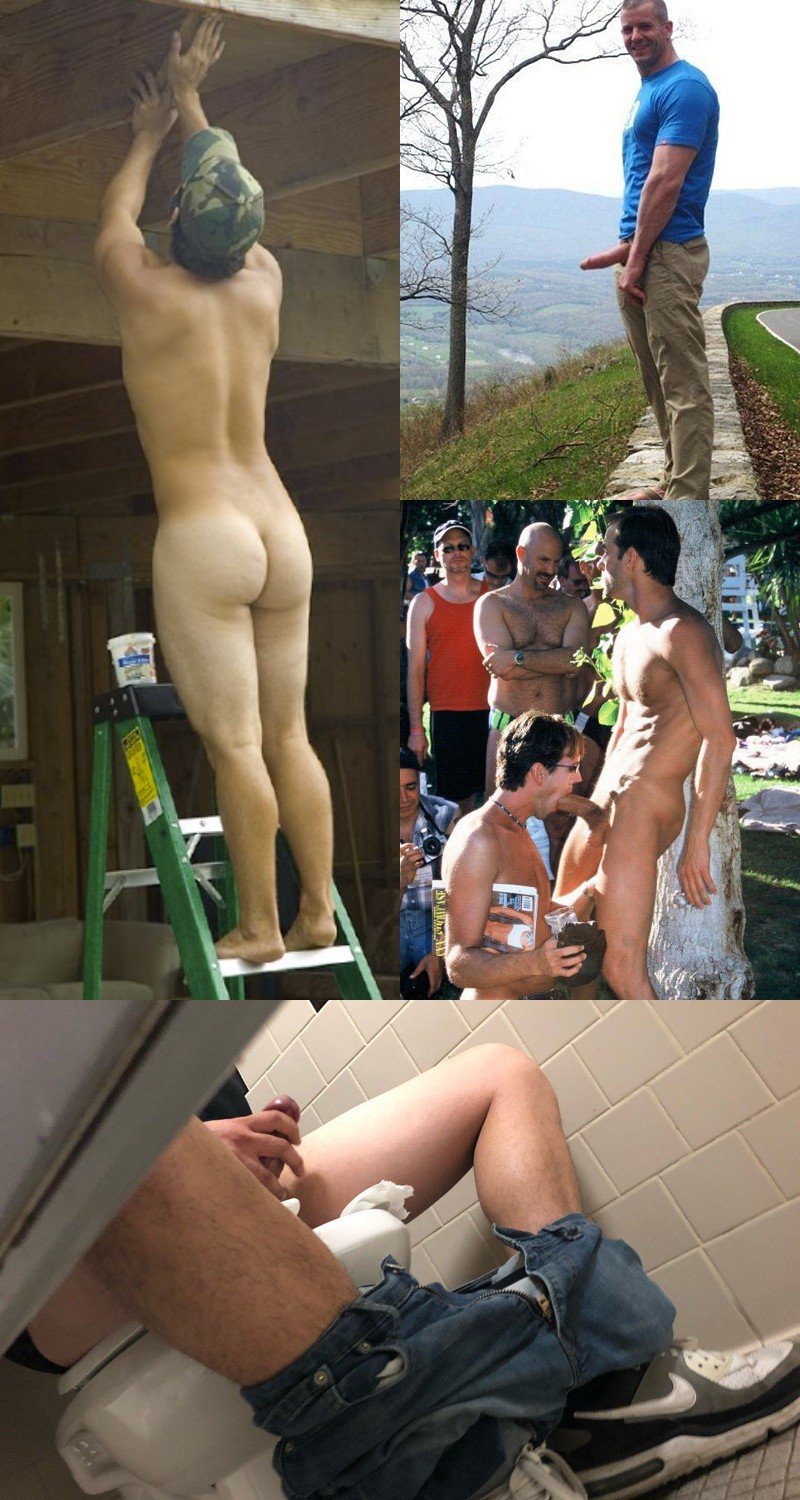 Naked men in public