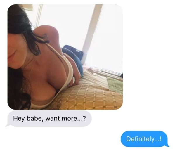 Sent nudes texts tits