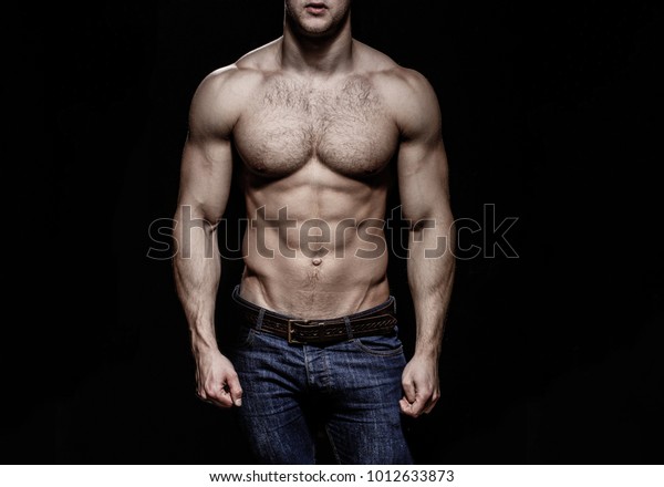 Naked muscle men body