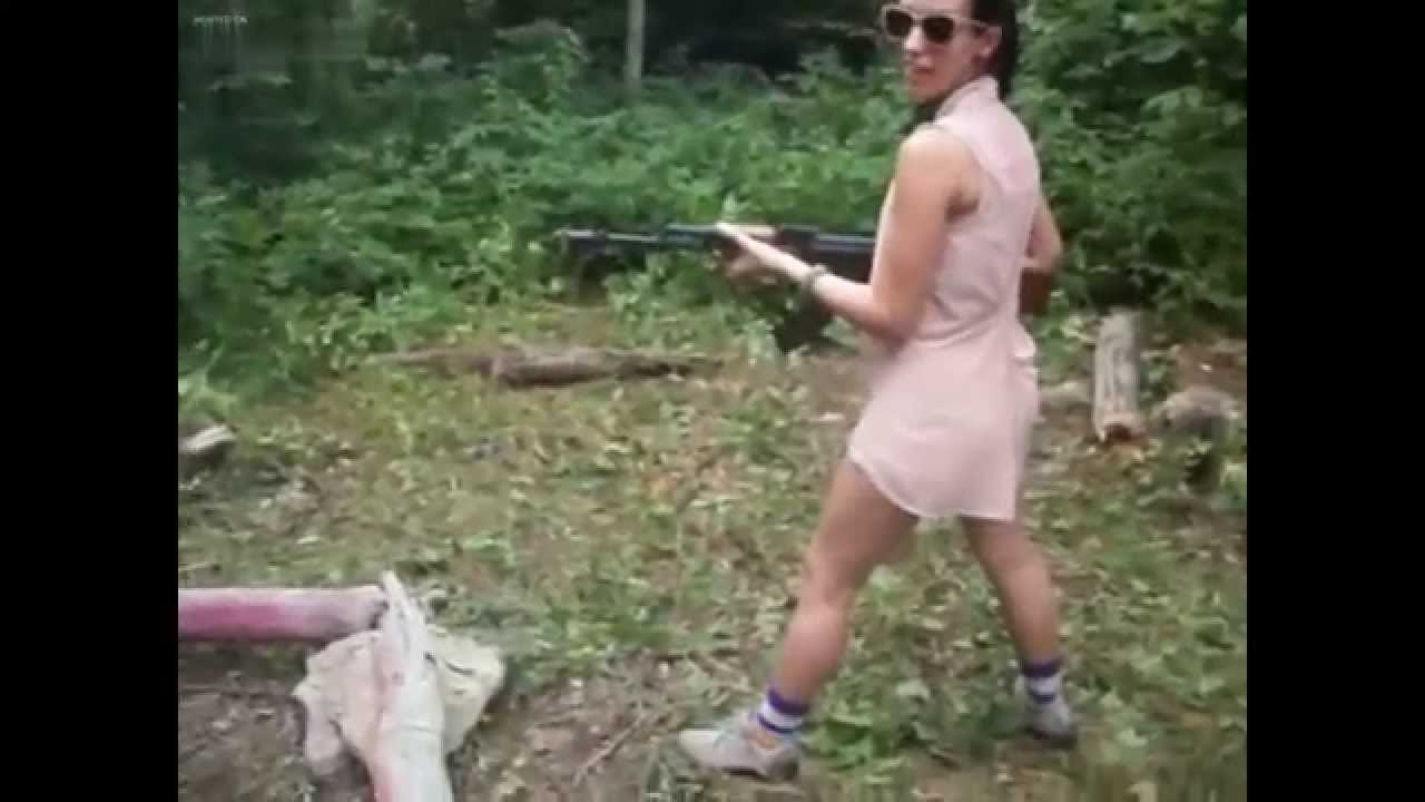 Guns shooting naked women