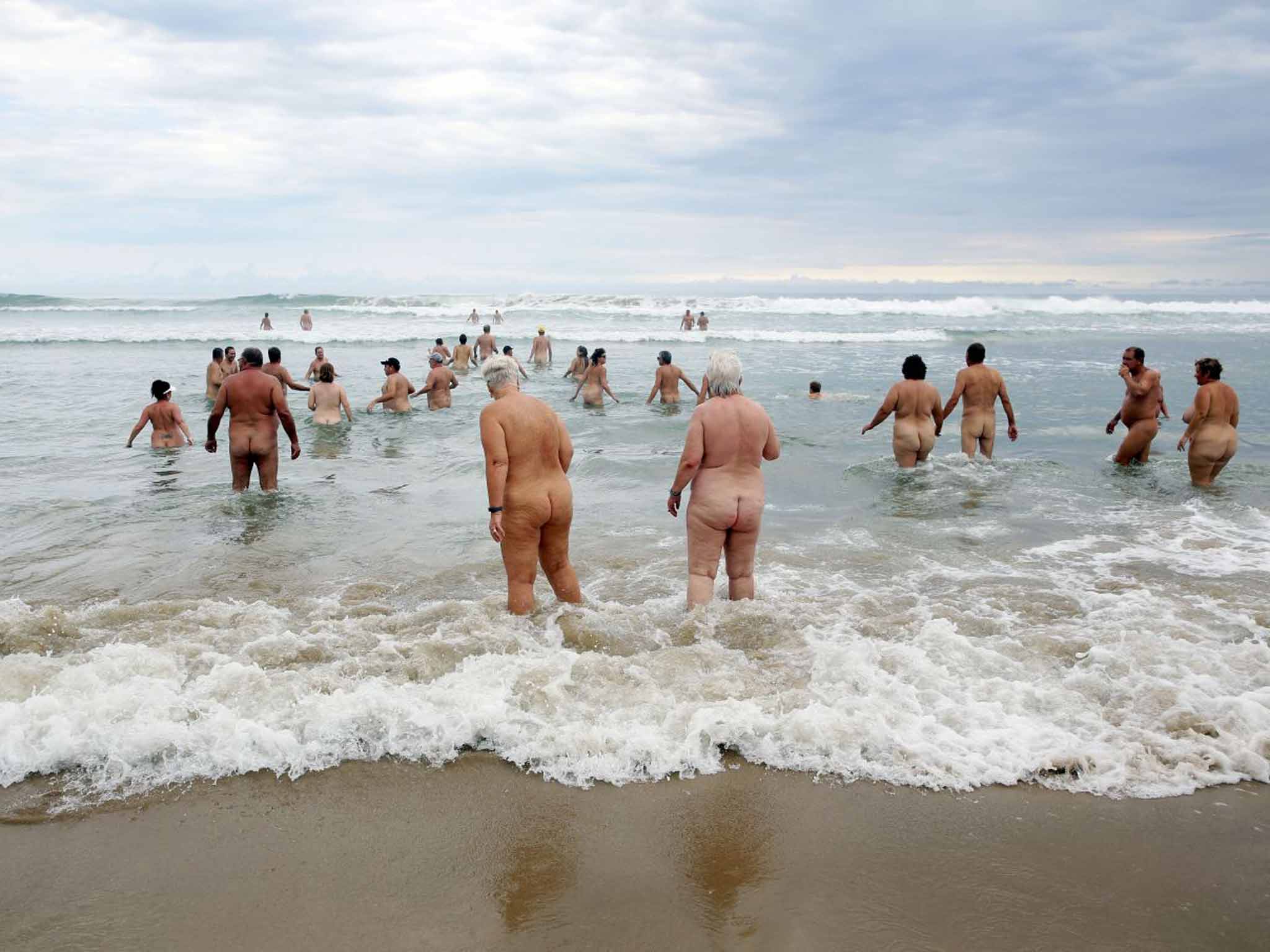 Nude beach milf group