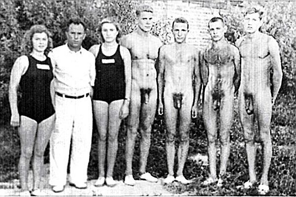 Team swimming swim boys nude vintage