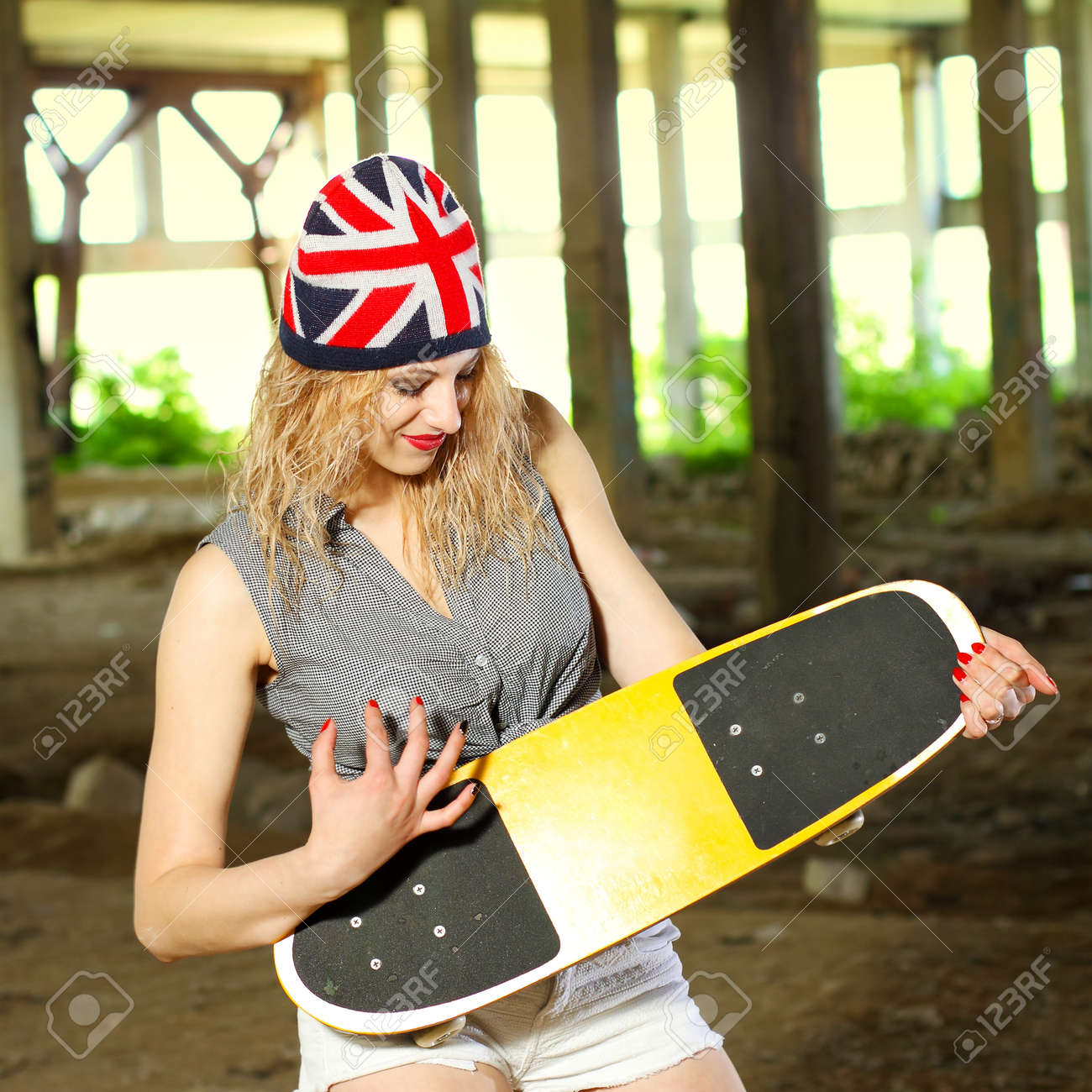 Hot girl with british flag