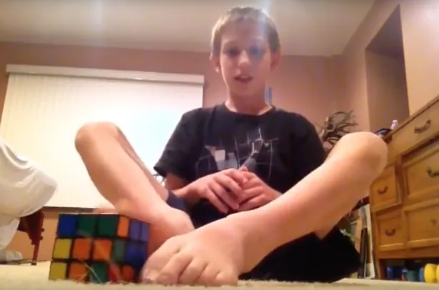 Young teen boy feet