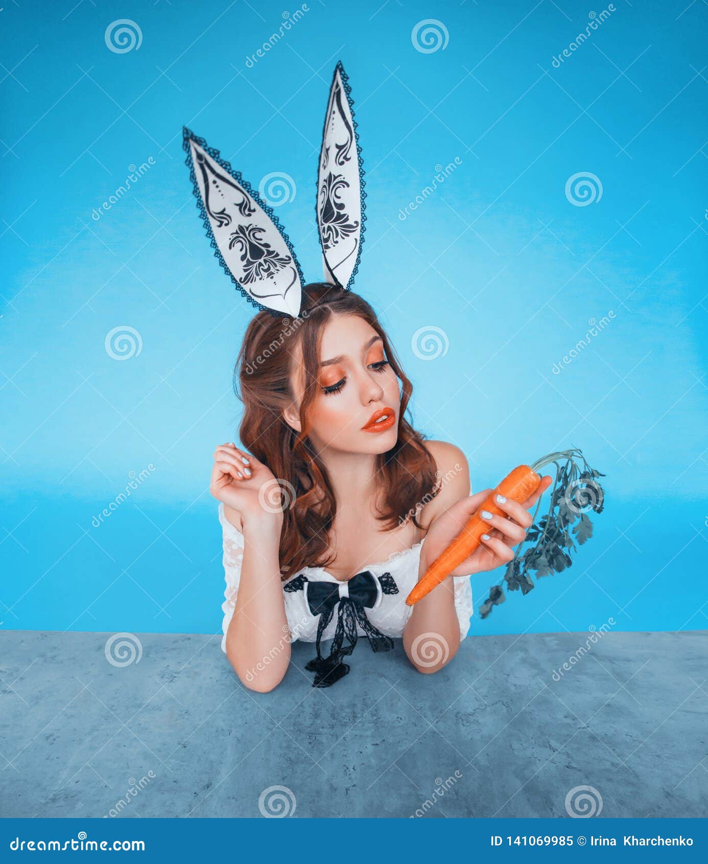 Nudes girls in sexy easter bunny costumes