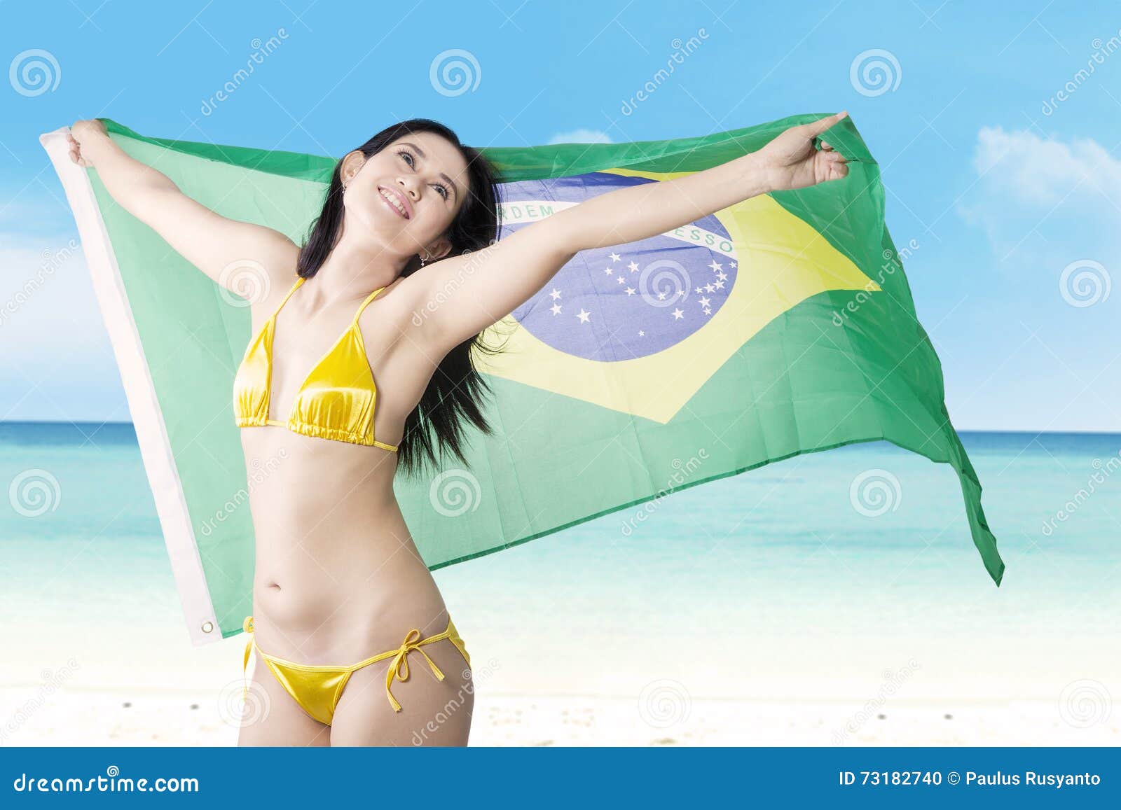Beach brazilian bikini girls on