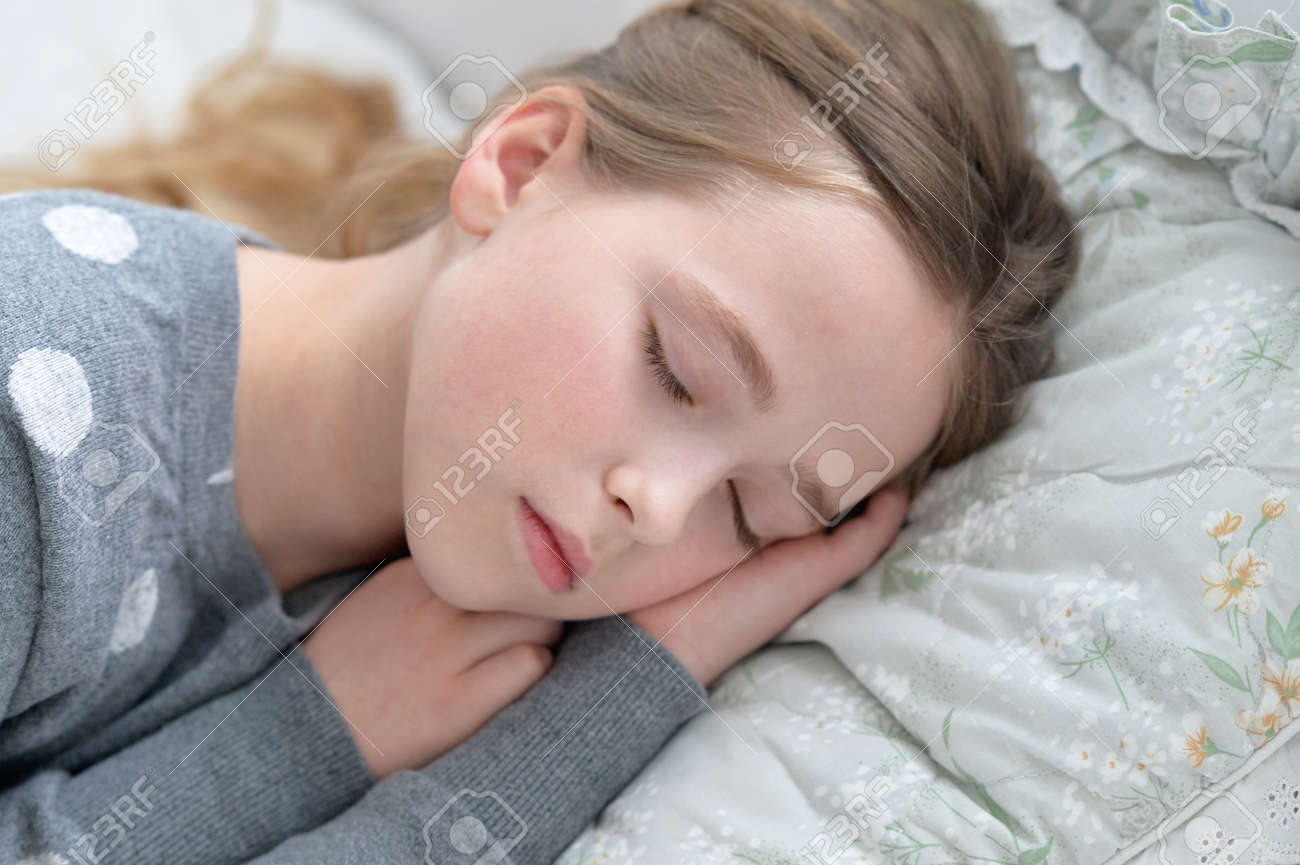 Girl cute young sleeping teen