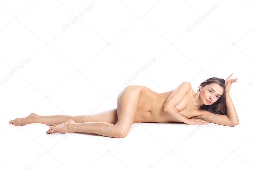 Beautiful nude women white background