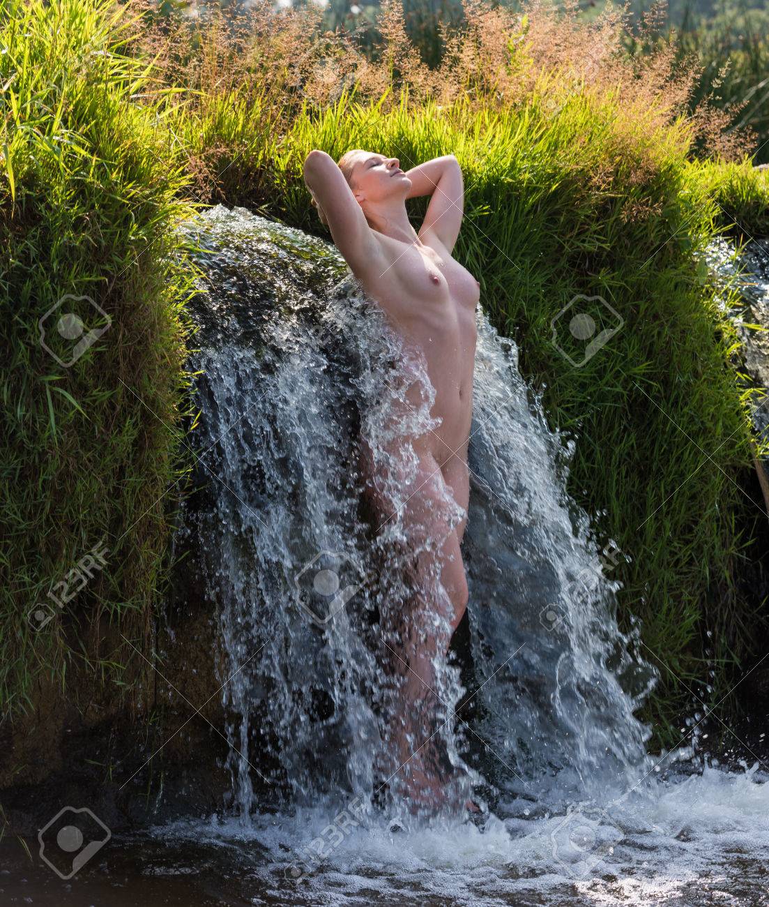 Nude waterfall naked girl