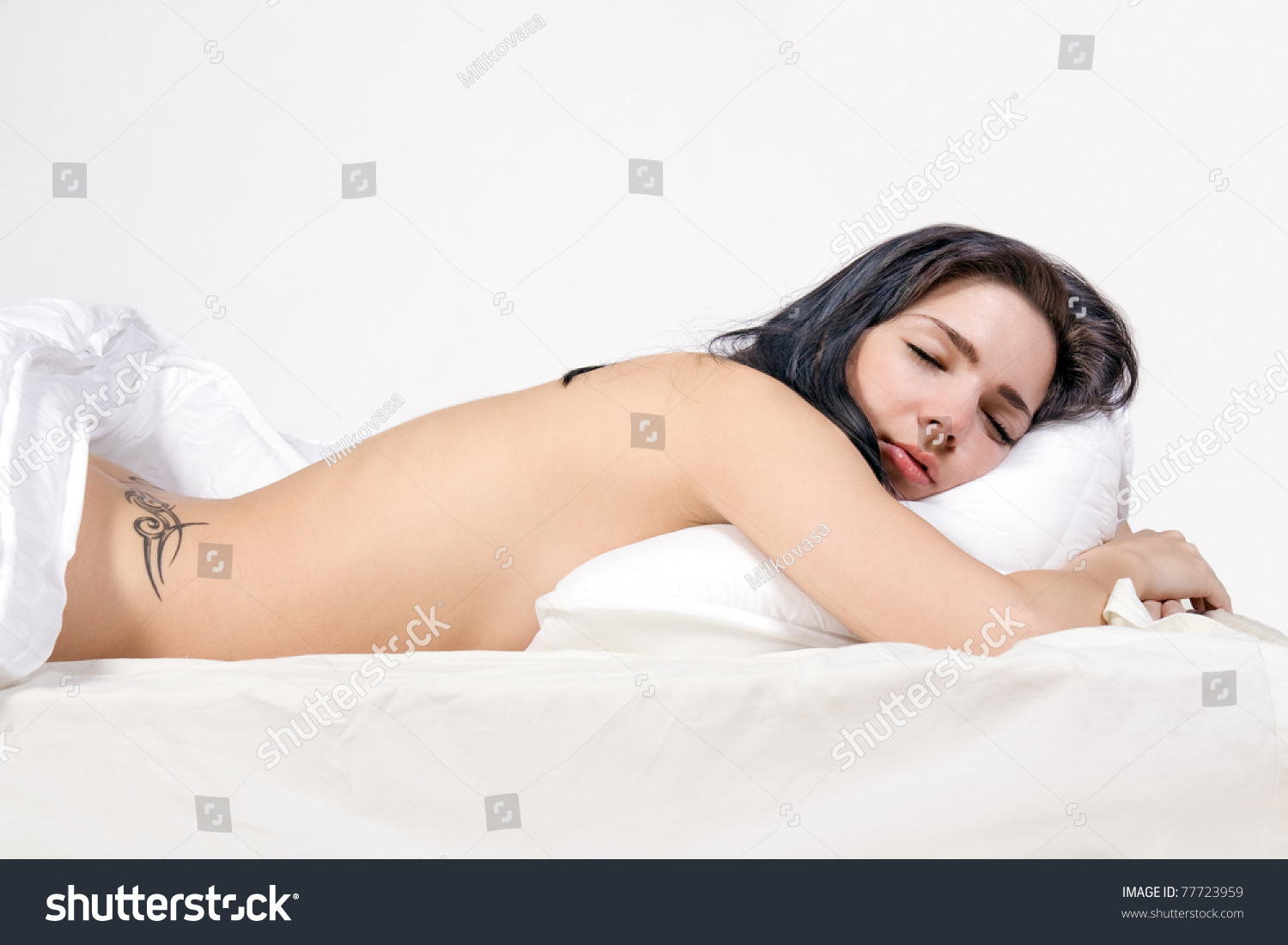 Most beautiful woman sleeping naked
