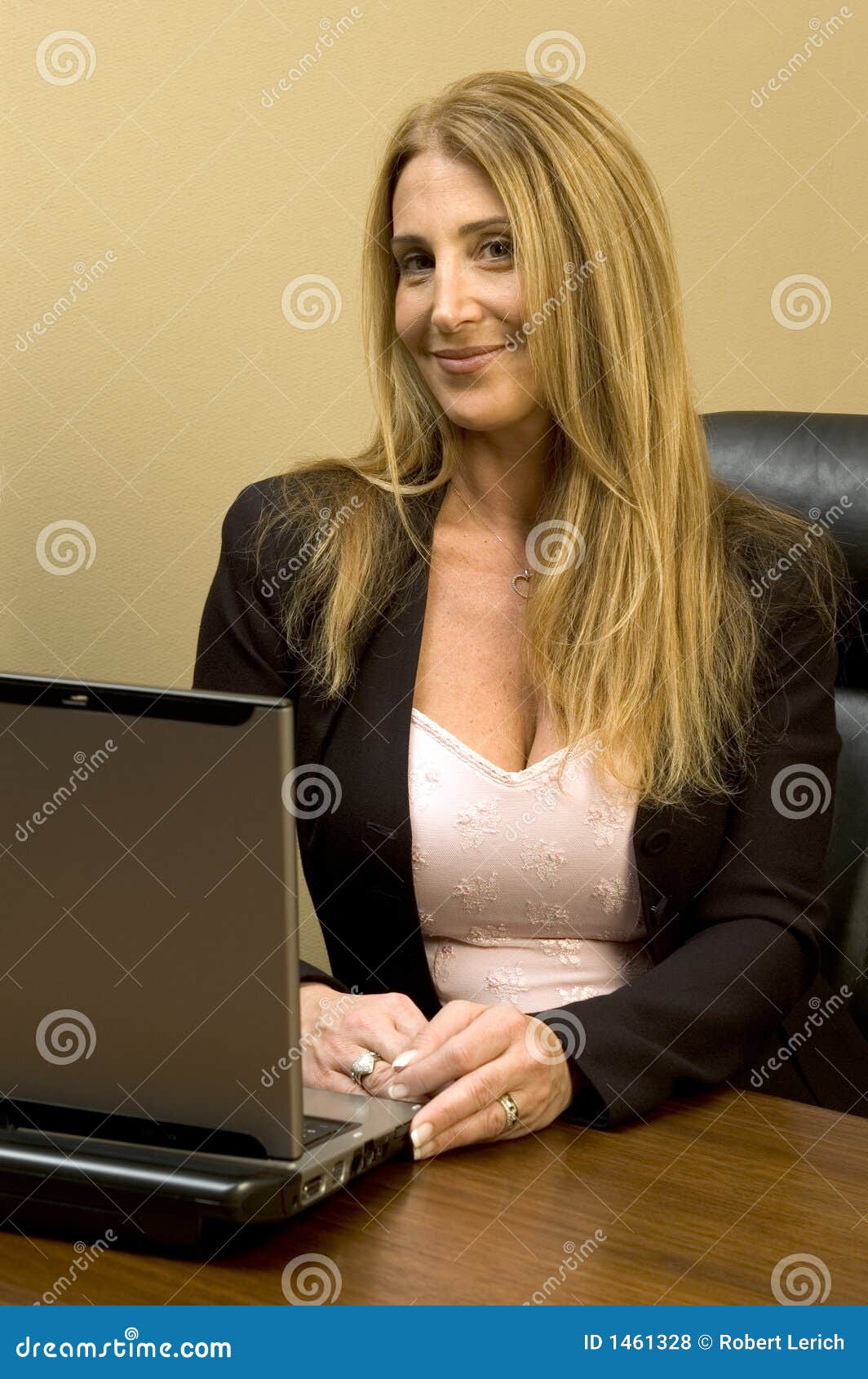 Busty mature office woman