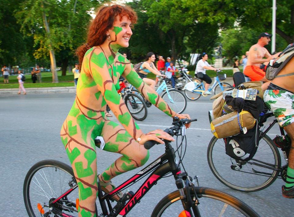 Nude girls riding sport bikes